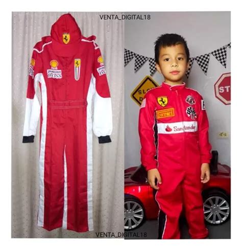 Disfraz Traje Piloto Auto Carrera Ferrari Braga Gorra Niño MercadoLibre