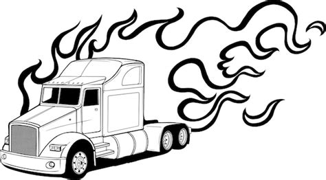 Premium Vector Monochrome Semi Truck Vector Illustration