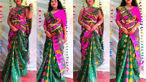 Cotton Silk Saree Draping In Different Styles Cotton Silk Saree