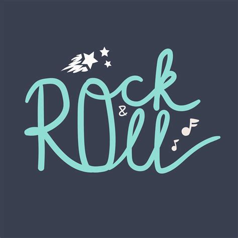 Rock And Roll Lettering 16939468 Vector Art At Vecteezy