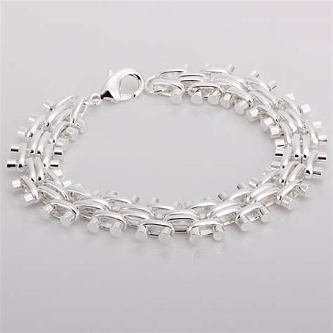 Brazalete De Plata De Ley De Mm De Ancho N Brazaletes Y Sortijas