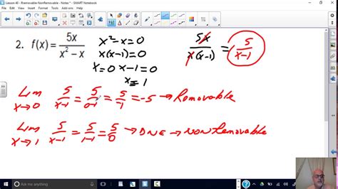 Lesson 40 Removable And Non Removable Discontinuity Youtube