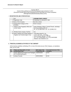 Fillable Online Annexure Viii Extract Of Annual Return Form No Mgt