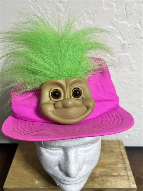 Rare Vintage Retro Neon Pink Troll Hat Trolls S Gem