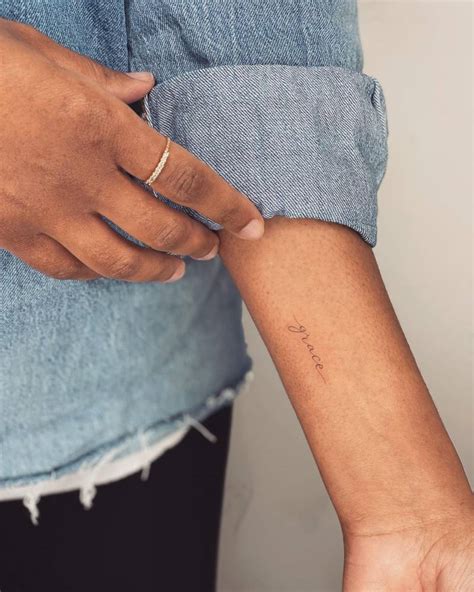 Grace Lettering Tattoo Located On The Wrist