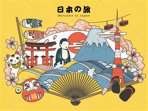 Japan tourism poster Stock Illustration by ©HstrongART #115545646