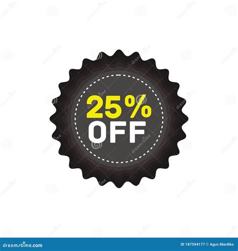 25 Off Discount Sticker Sale Tag Isolated Vector Illustration