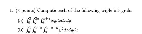 Solved 3 ﻿points ﻿compute Each Of The Following Triple