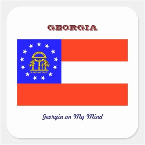 Georgia Flag and Slogan Square Sticker