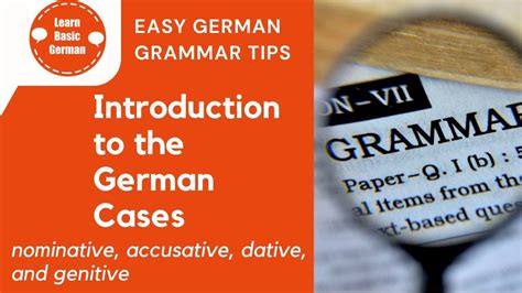 The German Cases A Beginners Guide Youtube