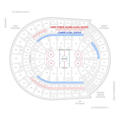 Bridgestone Arena Seating Chart Detailed | Elcho Table