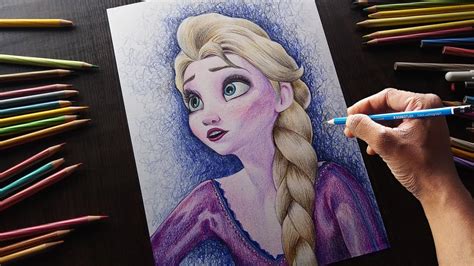 How To Draw Frozen Step By Step Frozen 2 Elsa Drawing Youtube