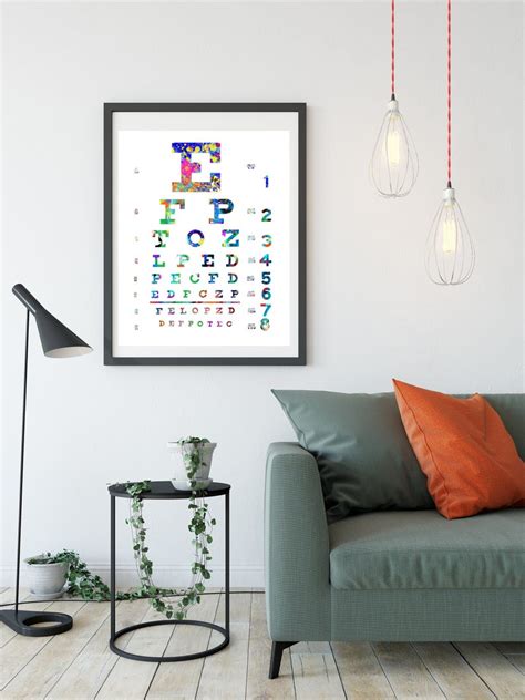 Eye Chart Print Eye Chart Eye Chart Art Watercolor Eye - Etsy