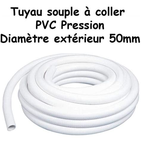 Tuyau PVC Pression Souple à coller 50mm diamètre 5cm Bassins et