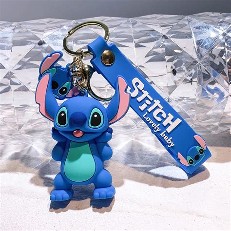 Anime Disney Keychain Cartoon Mickey Mouse Minnie Lilo Stitch Cute Doll