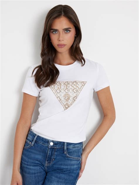 Guess® Triangle Logo Stretch T Shirt Women