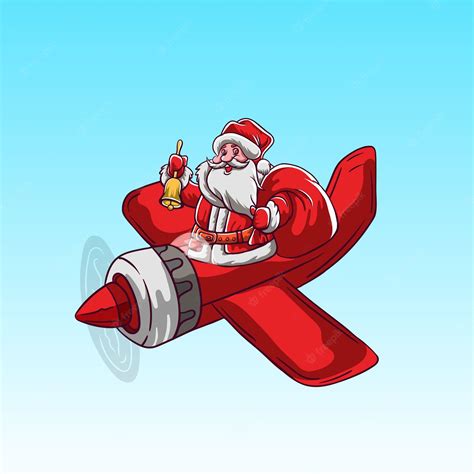 Premium Vector Santa In The Sky