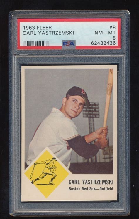 Carl Yastrzemski 1963 Fleer 8 Base PSA 8 Price Guide Sports Card