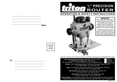 Triton Router Spare Parts Australia | Bakemotor.org