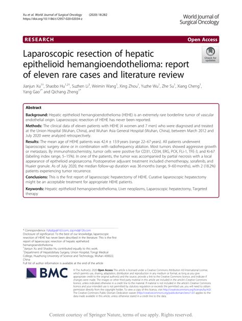 PDF Laparoscopic Resection Of Hepatic Epithelioid