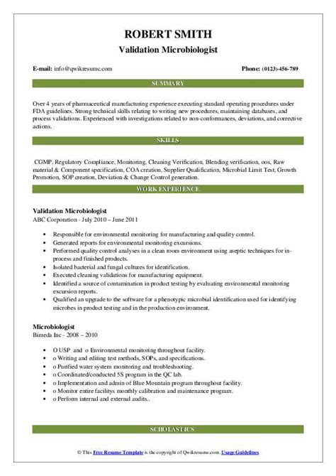 Microbiologist Resume Samples Qwikresume