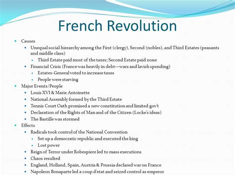 Causes And Effects Of French Revolution