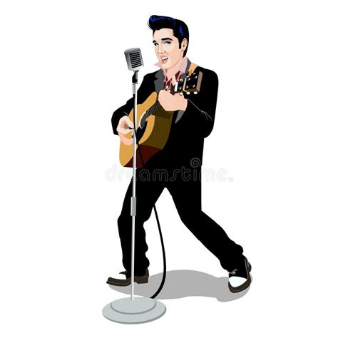 Caricatura Vectorial De Elvis Presley Foto De Archivo Editorial