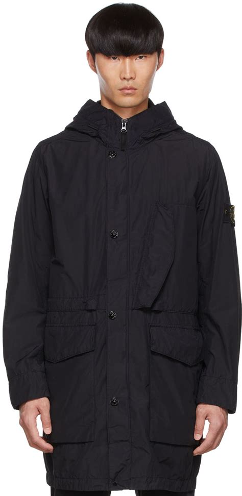 Stone Island Black Naslan Coat In V0029 Black ModeSens