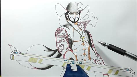 How To Draw Mihawk Step By Step Youtube