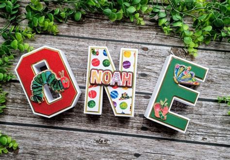 ONE 3D Letters Very Hungry Caterpillar Personalized 3D Etsy