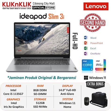 Jual Laptop Murah Lenovo Ideapad Slim 3i Intel Core I5 1135g7 12gb