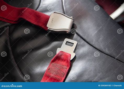 Seat Belt on the Airplane Seat Stock Image - Image of requirement ...