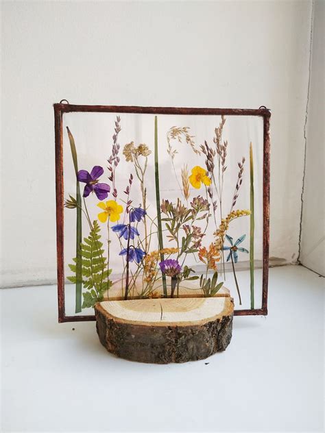 Framed Pressed Flowers Herbarium Pressed Flower Frame Etsy Framed Flower Art Pressed