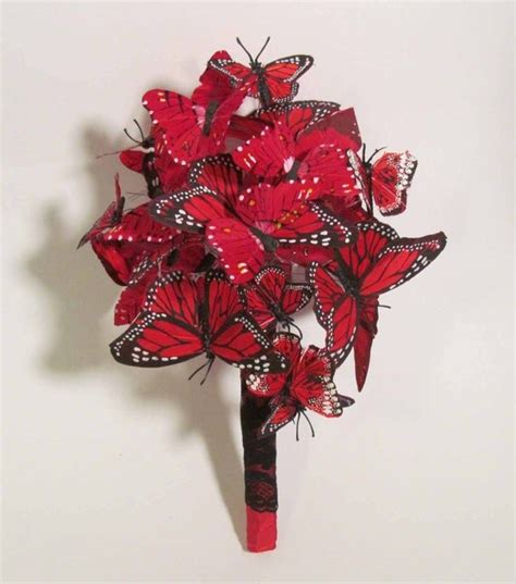 Red Butterfly Bridal Bouquet As Seen In Bridal Guide