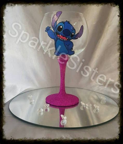 Stitch Hand Painted Gin Glass Etsy Disney Wine Glasses Lilo And Stitch Stitch Disney