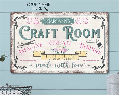 Metal Craft Room Sign Craft Room Signs Personalized Craft Room Craft