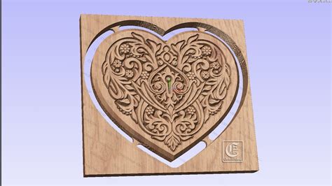 Heart Shaped V Carved Jewelry Box CNC Files Svg Dxf Eps Etsy