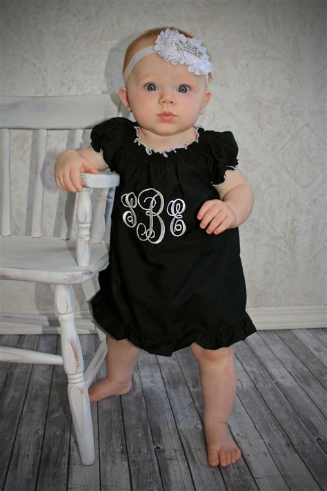 Baby Girl Dresses Little Black Dress Baby Dress Monogram Baby - Etsy