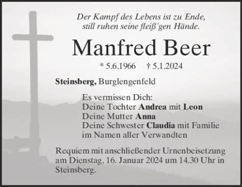 Traueranzeigen Von Manfred Beer Mittelbayerische Trauer