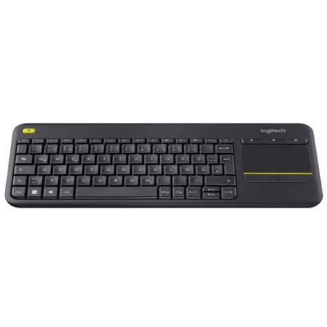 Logitech K400 Plus Teclado Inalámbrico con Touchpad Negro Layout Alemán