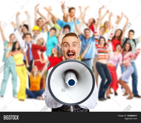 Young Man Talking Loud Image And Photo Free Trial Bigstock