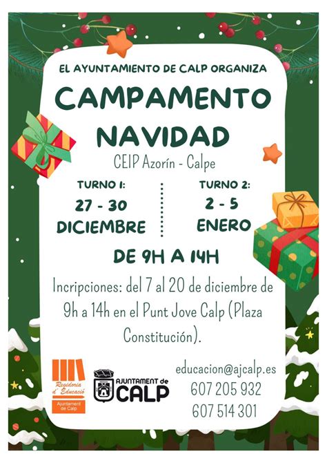 Calp Pone En Marcha Un Campamento De Navidad Para Facilitar La