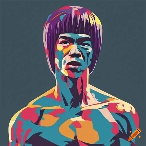 Monochrome Pop Art Portrait Of Bruce Lee On Craiyon