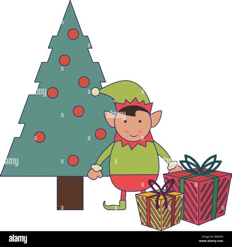 Christmas elf cartoon Stock Vector Image & Art - Alamy