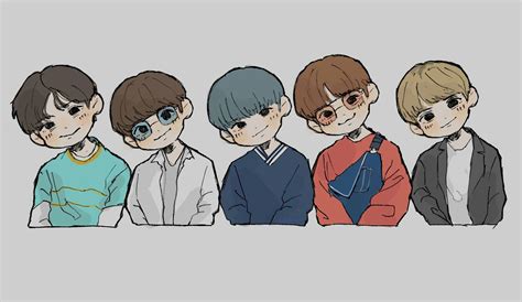 Moa Collection Bts Chibi Kpop Fanart Aesthetic Iphone Wallpaper