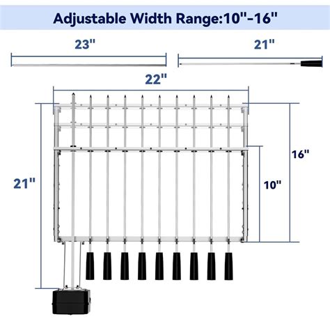 Skyflame Stainless Steel Electric Barbecue Shish Kabob Skewer Set With