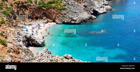 Playa Cala Aislada En La Riserva Naturale Dello Zingaro Zingaro