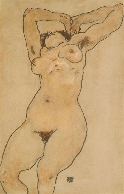 Egon Schiele Liegende Reclining Nude 1918