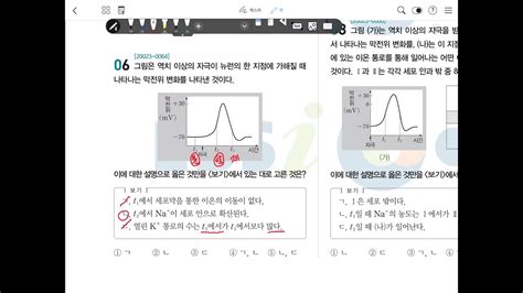 2020 생명과학1 흥분의 전도와 전달 수능특강 문제풀이 21강 Youtube