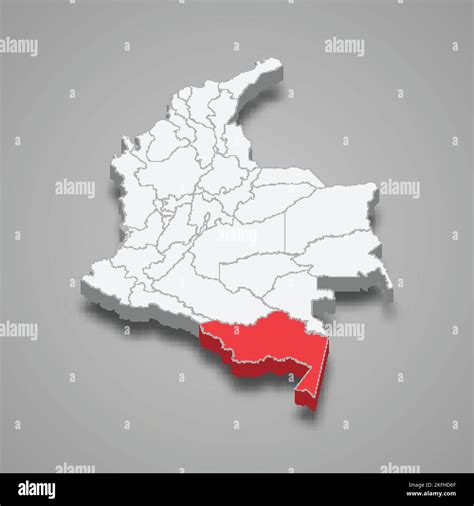 Ubicación De La Región De Amazonas Dentro De Colombia 3d Mapa